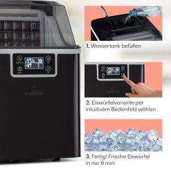 Chios Eiswürfelmaschine 20 Kg/24 H Auto-Clean 3,2-Liter Wassertank -Klarstein 10041144 de 0004 logo