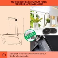 Ava 60 Dunstabzugshaube 60cm Wandhaube WiFi A++ 515m³/h Touch -Klarstein 10041167 de 0005 usp