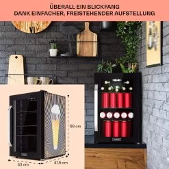 Beersafe 70 Birra Edition Kühlschrank 70 Liter 3 Böden Glas Edelstahl -Klarstein 10041178 de 0007 usp