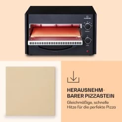 Arezzo Pizza-Ofen Herausnehmbarer Pizza-Stein Stahlgehäuse 1770 W 160 - 400 °C -Klarstein 10041186 de 0005 logo