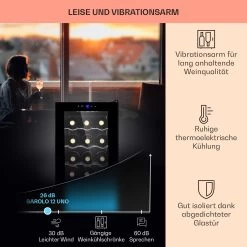 Barolo 12 Uno Weinkühlschrank 37 Ltr 12 Flaschen 11-18°C SingleZone 13 Barolo 12 Uno Weinkühlschrank 37 Ltr 12 Flaschen 11-18°C SingleZone -Klarstein 10041205 de 0004 usp