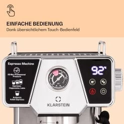 Libeica Espressomaschine 19 Bar Ca. 10 Tassen 1,8 Liter Milchschaum 12 Libeica Espressomaschine 19 Bar Ca. 10 Tassen 1,8 Liter Milchschaum -Klarstein 10041253 de 0003 logo