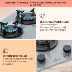 Firetale Gaskochfeld 2-flammig Aluminium-Brenner Erdgas/Propangas Inkl. Schlauch Und Druckminderer 13 Firetale Gaskochfeld 2-flammig Aluminium-Brenner Erdgas/Propangas Inkl. Schlauch Und Druckminderer -Klarstein 10041301 de 0004 usp