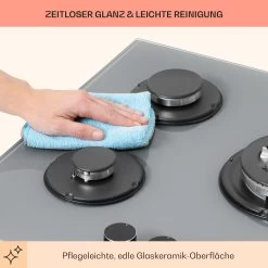 Firetale Gaskochfeld 5-flammig 70 Cm Aluminium-Brenner Inkl. Schlauch Und Druckminderer -Klarstein 10041303 de 0007 usp