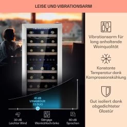 Vinamour 33 Duo Weinkühlschrank 2 Zonen 89 L / 33 Flaschen 5-18°C Touch -Klarstein 10041311 de 0004 logo