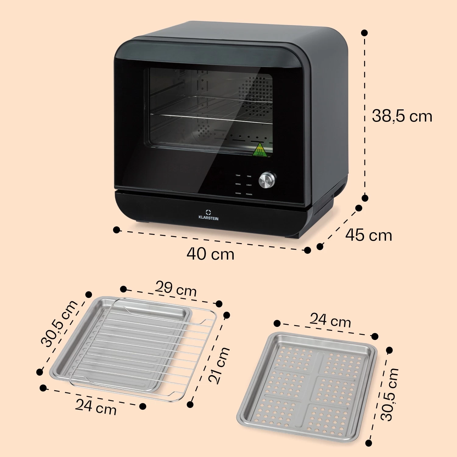 Vita Pro Heißluftfritteuse Dampfgaren 2450 W 18 Ltr 800 Ml Wassertank 9 Vita Pro Heißluftfritteuse Dampfgaren 2450 W 18 Ltr 800 Ml Wassertank – Bild 7