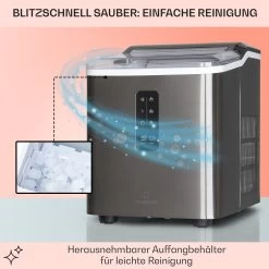 Albaron Supreme Eiswürfelmaschine Bullet 12kg/24h 1,5 Ltr Edelstahl -Klarstein 10041360 de 0005 logo