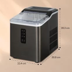 Albaron Supreme Eiswürfelmaschine Bullet 12kg/24h 1,5 Ltr Edelstahl -Klarstein 10041360 yy 0007 dimensions