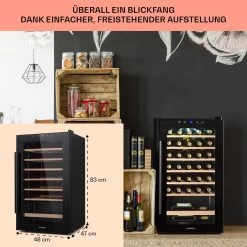 Barossa 32 Uno Weinkühlschrank 1 Zone 95 Liter / 36 Flaschen Touch-Display -Klarstein 10041395 de 0006 usp