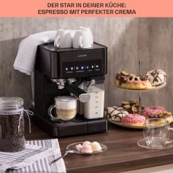 Arabica Comfort Espressomaschine 1350W 20 Bar 1,8l Touch-Bedienfeld -Klarstein 10041523 de 0004 usp