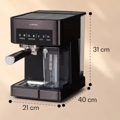 Arabica Comfort Espressomaschine 1350W 20 Bar 1,8l Touch-Bedienfeld -Klarstein 10041523 yy 0011 dimensions