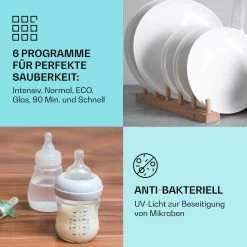 Havasia UV 6 Secret Einbau-Geschirrspüler UV-Licht 6 Programme -Klarstein 10041826 de 0003 usp