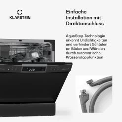 Havasia UV 8 Neo Tischgeschirrspüler UV-Licht Freistehend / Einbau 1380W -Klarstein 10041830 de 0005 usp