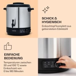 Abbey 25 Einkochautomat Getränkespender 25L 100°C 180min Edelstahl -Klarstein 10041838 de 0004 logo