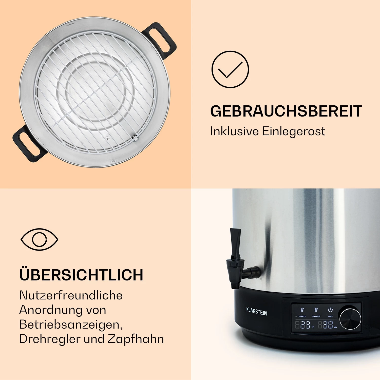 Abbey 60 Einkochautomat Getränkespender 60L 100°C 180min Edelstahl 8 Abbey 60 Einkochautomat Getränkespender 60L 100°C 180min Edelstahl – Bild 6