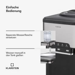 Aqueous Eiswürfelmaschine 3-in-1: Eiswürfel, Wasserspender: Heiß & Kalt 20 Kg/24h -Klarstein 10041845 de 0003 usp