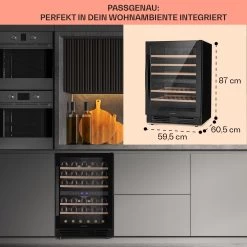 Vinovilla 50 Duo Zweizonen-Weinkühlschrank 53l 17 Fl. 3-Farben Glastür -Klarstein 10041899 de 0006 usp