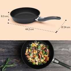 Noto Endurance Bratpfanne Ø24 Cm Geschmiedetes Aluminium Abnehmbarer Griff -Klarstein 10045002 yy 0009 dimensions