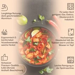 Noto Endurance Kochtopf-Set 4 Töpfe Geschmiedetes Aluminium Induktion PTFE-Antihaftbeschichtung -Klarstein 10045009 de 0002 usp