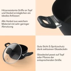 Noto Endurance Kochtopf-Set 4 Töpfe Geschmiedetes Aluminium Induktion PTFE-Antihaftbeschichtung -Klarstein 10045009 de 0007 usp