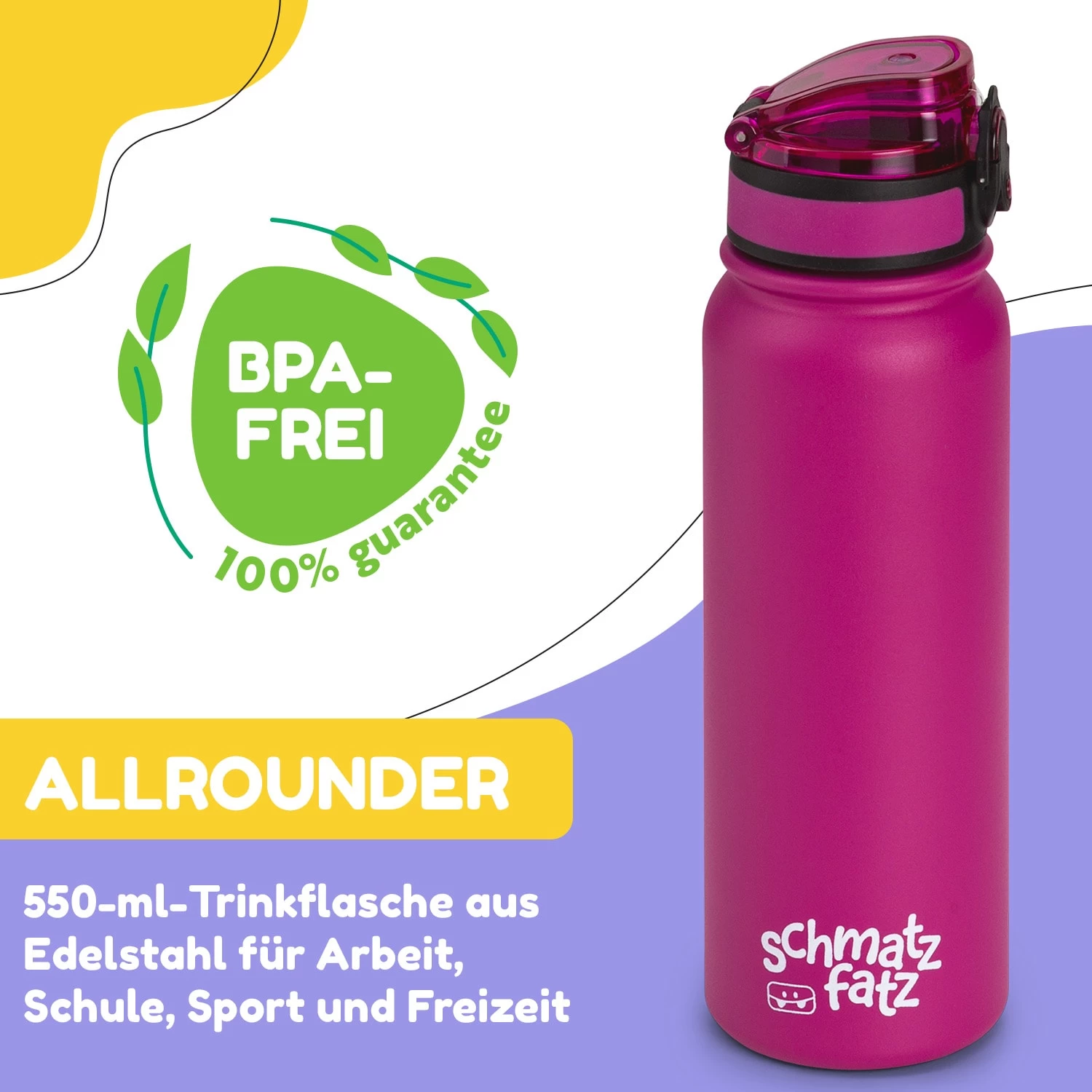 Wakaba Thermosflasche 550 Ml Edelstahl Tritan BPA-frei 4 Wakaba Thermosflasche 550 Ml Edelstahl Tritan BPA-frei – Bild 2