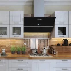 Aurea VII Dunstabzugshaube Umluftset 90cm Aktivkohlefilter Schwarz -Klarstein 60002223 yy 0004 ambient Klarstein Aurea VII Dunstabzugshaube 90cm schwarz