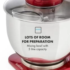 Curve Plus Küchenmaschinen-Set | 5l | 4-in-1 Fleischwolf | Rot -Klarstein 60002329 yy 0009 logo Klarstein Curve Plus Kuechenmaschinen Set rot