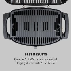 Parforce One 3,5kW 12000BTU 300°C SNJS Gasschlauch Schwarz -Klarstein 60002427 yy 0003 logo Klarstein Parforce One Gasgrill 12000BTU schwarz