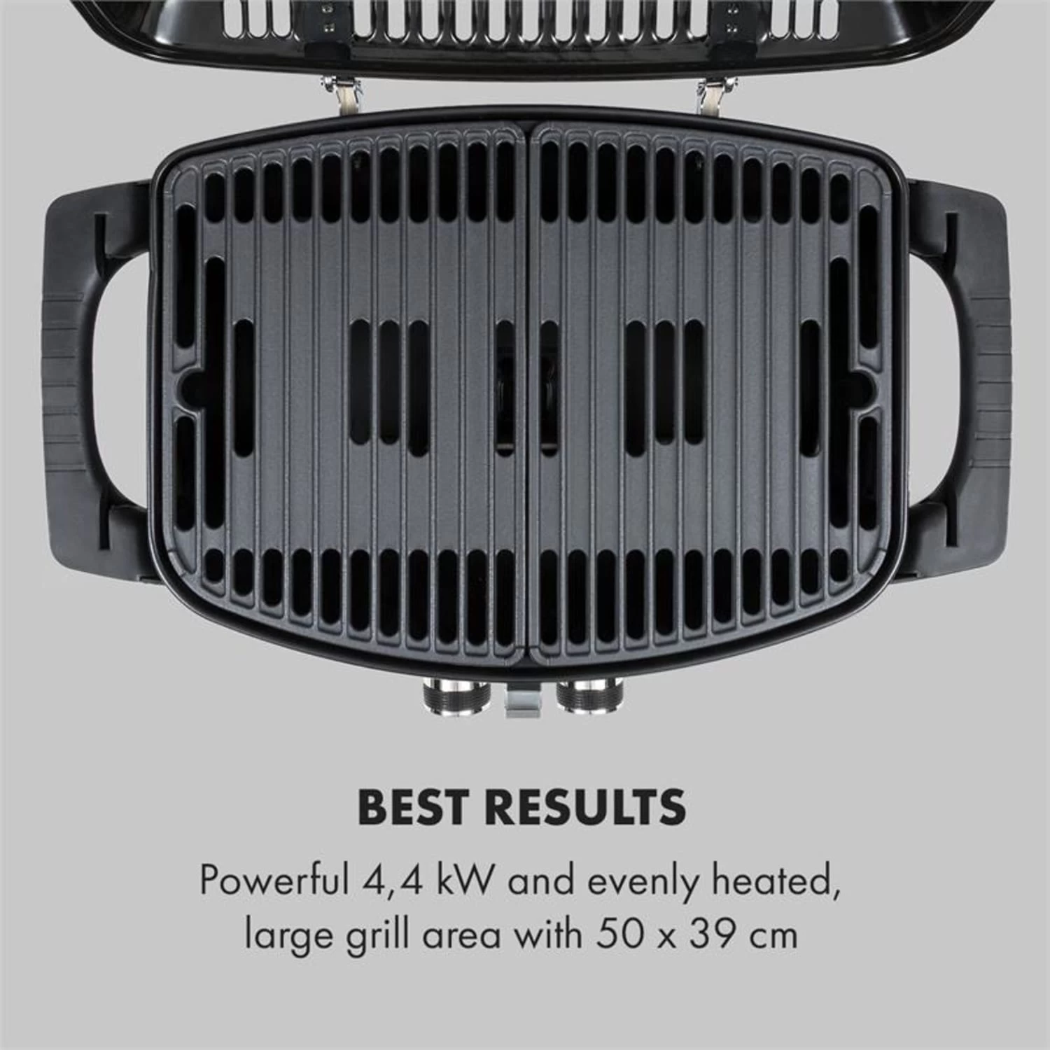 Parforce Duo Gasgrill 2 Brenner 4,4kW 15000BTU 300°C Gasschlauch Grau – Bild 3