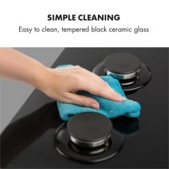 Gusteau Ignito Einbau-Ofen-Set Elektro / Gas 64Ltr Schwarz Edelstahl -Klarstein 60002595 yy 0010 logo Klarstein Ignito 4 Zonen Gaskochfeld schwarz