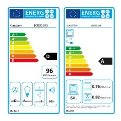 Gusteau Hektor Einbau-Set Backofen + Unterbau-Haube Schwarz Edelstahl -Klarstein 60002596 energy label
