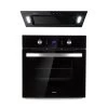 Gusteau Hektor Einbau-Set Backofen + Unterbau-Haube Schwarz Edelstahl