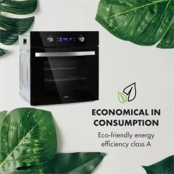 Gusteau Hektor Einbau-Set Backofen + Unterbau-Haube Schwarz Edelstahl -Klarstein 60002596 yy 0006 logo Klarstein Gusteau Elektrischer Einbaubackofen schwarz